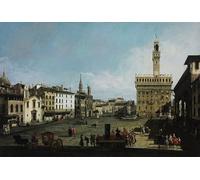 IPLUPJDY Quadri Stampe Quadro su Tela Poster su Tela la Piazza della Signoria a Firenze di Bernardo Bellotto per Decorazioni per la Casa 60x90cm
