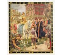 IPLUPJDY Quadri Stampe Quadro su Tela Poster su Tela La regina Elisabetta I aprendo il Royal Exchange di Ernest Crofts per Decorazioni per la Casa 60x90cm
