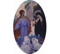 IPLUPJDY Quadri Stampe Quadro su Tela Poster su Tela l'Annunciazione di Mikhail Nesterov per Decorazioni per la Casa 60x90cm