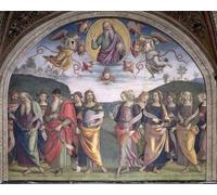 IPLUPJDY Quadri Stampe Quadro su Tela Poster su Tela l'Eterno Padre in Gloria con i Profeti di Pietro Perugino per Decorazioni per la Casa 60x90cm
