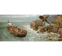 IPLUPJDY Quadri Stampe Quadro su Tela Poster su Tela Odisseo e Polifemo di Arnold Böcklin per Decorazioni per la Casa 60x90cm