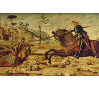 IPLUPJDY Quadri Stampe Quadro su Tela Poster su Tela San Giorgio che uccide il drago di Vittore Carpaccio per Decorazioni per la Casa 60x90cm