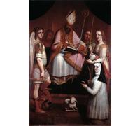 IPLUPJDY Quadri Stampe Quadro su Tela Poster su Tela Sant'Agostino d'Ippona con Santino di Luca Cambiaso per Decorazioni per la Casa 60x90cm