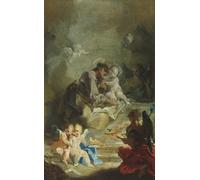 IPLUPJDY Quadri Stampe Quadro su Tela Poster su Tela Sant'Antonio da Padova in adorazione del Bambino di Battista Pittoni per Decorazioni per la Casa 60x90cm