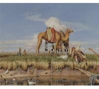 IPLUPJDY Quadri Stampe Quadro su Tela Poster su Tela sulle rive del Nilo Alto Egitto di John Frederick Lewis per Decorazioni per la Casa 60x90cm