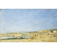IPLUPJDY Quadri Stampe Quadro su Tela Poster su Tela Trouville Veduta generale della spiaggia di Eugene Louis Boudin per Decorazioni per la Casa 60x90cm