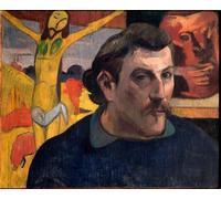 IPLUPJDY Stampa Artistica Vintage Tela Immaginie Stampe da Parete Autoritratto con Cristo giallo di Paul Gauguin per L'arredamento Della Camera da Letto 60x90cm