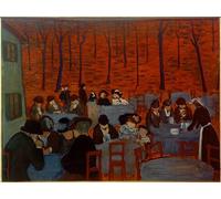 IPLUPJDY Stampa Artistica Vintage Tela Immaginie Stampe da Parete Biergarten di Marianne Von Werefkin per L'arredamento Della Camera da Letto 60x90cm