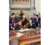 IPLUPJDY Stampa Artistica Vintage Tela Immaginie Stampe da Parete Firma degli accordi lateranensi tra il governo italiano di Tancredi Scarpelli per L'arredamento Della Camera da Letto 60x90cm