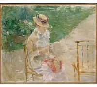 IPLUPJDY Stampa Artistica Vintage Tela Immaginie Stampe da Parete Giovane donna che lavora a maglia di Berthe Morisot per L'arredamento Della Camera da Letto 60x90cm