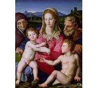 IPLUPJDY Stampa Artistica Vintage Tela Immaginie Stampe da Parete Holy Family with St Anne and the Infant the Baptist by Agnolo Bronzino per L'arredamento Della Camera da Letto 60x90cm