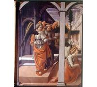 IPLUPJDY Stampa Artistica Vintage Tela Immaginie Stampe da Parete il Particolare Annunciazione dei Due Angeli di Fra Filippo Lippi per L'arredamento Della Camera da Letto 60x90cm
