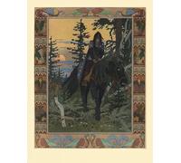 IPLUPJDY Stampa Artistica Vintage Tela Immaginie Stampe da Parete Illustrazione per il racconto di Vasilisa la bella di Ivan Yakovlevich Bilibin per L'arredamento Della Camera da Letto 60x90cm