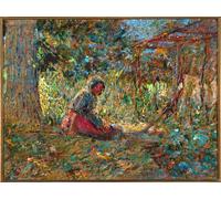 IPLUPJDY Stampa Artistica Vintage Tela Immaginie Stampe da Parete in giardino di Plinio Nomellini per L'arredamento Della Camera da Letto 60x90cm