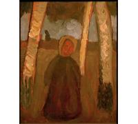 IPLUPJDY Stampa Artistica Vintage Tela Immaginie Stampe da Parete Kind Unter Birken di Paula Modersohn Becker per L'arredamento Della Camera da Letto 60x90cm