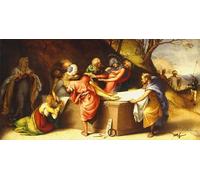 IPLUPJDY Stampa Artistica Vintage Tela Immaginie Stampe da Parete la Deposizione di Cristo dal famoso artista per L'arredamento Della Camera da Letto 60x90cm