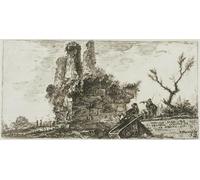 IPLUPJDY Stampa Artistica Vintage Tela Immaginie Stampe da Parete La Tomba dei Tre Fratelli Curiazi ad Albano di Battista Piranesi per L'arredamento Della Camera da Letto 60x90cm