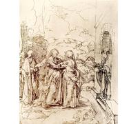 IPLUPJDY Stampa Artistica Vintage Tela Immaginie Stampe da Parete la Visitazione di Maria di Albrecht Dürer per L'arredamento Della Camera da Letto 60x90cm