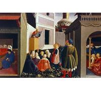 IPLUPJDY Stampa Artistica Vintage Tela Immaginie Stampe da Parete la Vocazione di San Nicola del Beato Angelico per L'arredamento Della Camera da Letto 60x90cm