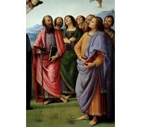 IPLUPJDY Stampa Artistica Vintage Tela Immaginie Stampe da Parete l'Ascensione di Cristo Particolare raffigurante gli Apoteri Dipinto di Pietro Perugino per L'arredamento Della Camera da Letto 60x90cm