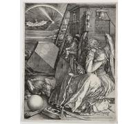 IPLUPJDY Stampa Artistica Vintage Tela Immaginie Stampe da Parete Melencolia I di Albrecht Dürer per L'arredamento Della Camera da Letto 60x90cm