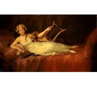 IPLUPJDY Stampa Artistica Vintage Tela Immaginie Stampe da Parete Ritratto della Mrchesas di come musa Euterpe di Francisco De Goya per L'arredamento Della Camera da Letto 60x90cm