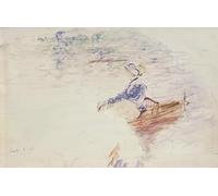 IPLUPJDY Stampa Artistica Vintage Tela Immaginie Stampe da Parete Schizzo di una giovane donna in barca di Berthe Morisot per L'arredamento Della Camera da Letto 60x90cm