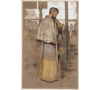 IPLUPJDY Stampa Artistica Vintage Tela Immaginie Stampe da Parete un monaco napoletano di John Frederick Lewis per L'arredamento Della Camera da Letto 60x90cm