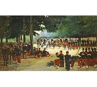 IPLUPJDY Tela Immaginie Reggimento di fanteria che si rilassa sul Bois de Boulogne durante una revisione di Jean Baptiste Edouard Detaille per L'arredamento Della Camera da Letto 60x90cm