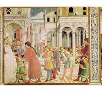 IPLUPJDY Tela Immaginie Stampe da Parete St Augustine Is Led by His Parents At the School of Tagaste by Benozzo Di Lese Di Sandro Gozzoli per L'arredamento Della Camera da Letto 60x90cm
