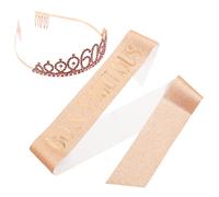 iplusmile 1 set Decorazioni per Compleanno Anni Fascia Cerimoniale e Rosa Oro per Festeggiamenti Femminili Decorazioni Memorabili per Compleanni