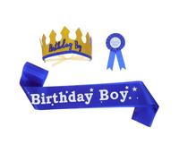 iplusmile 1 Set Di Corone Blu Per Compleanno, Fascia Regolabile, Fascia Per, Distintivo Per Ragazzi, Adolescenti, Uomini, Accessori Per Costumi Da Festa, Per Feste Di Compleanno E