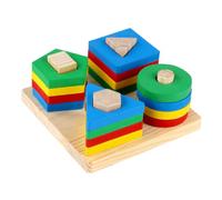 iplusmile 1 set Giocattoli Legno Geometrici per Pillar Educativi Sviluppo Cognitivo e Coordinazione Mano Occhio per Ragazzi e Ragazze