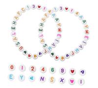 iplusmile 1 Set Perline Acriliche Per Gioielli Con Lettere Numeri E Cuori Per Braccialetti Collane Creativi Perline Artigianali Con Facili Da Infilare 300 Pezzi