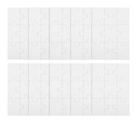 iplusmile 10 fogli Puzzle Bianchi Vuoti da Colorare Pezzi Blank per DIY Creativo Stimola Creatività e Immaginazione