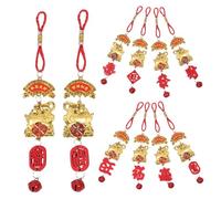 iplusmile 10 Pezzi Ciondolo Decorativo Capra 2027 in Plastico Rosso | Orientale Classico, per Maniglie e Piante in Vaso, Decorazione Festiva Indoor, Leggero e Salvaspazio