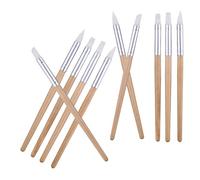 iplusmile 10 Pezzi di Pennelli per Modellare L'argilla, Strumento per Scolpire L'argilla in Silicone, Manico in Legno, Stilo per Punteggiare, Modellare, Intagliare, Dipingere