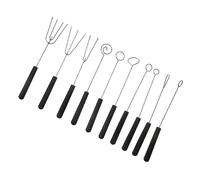 iplusmile 10 pezzi Forchette per Cioccolato in Acciaio con Ergonomico in PP Strumenti per Immersione Dessert Frutta e Caramelle Utensili Resistenti per Decorazione Torte e Praline