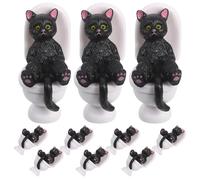 iplusmile 10 pezzi Mini Statue Gatti Neri in Resina Decorazione Elegante per Bagno Scrivania e Giardino Ornamenta Spazi con Stile Artistico e Compatto Regalo per Amanti dei Gatti