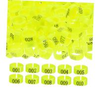 iplusmile 100 Pezzi cavigliera di Piccione Bande Anelli di Pollo marcatura identificando Cosce numerate di Pollo Attrezzature per polli Accessori di piccioni Anelli per Uccelli pp Giallo