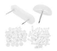 iplusmile 100 Pezzi chiodi per mobili antiscivolo gambe per mobili pastiglie di grandi dimensioni gamba supporto tamponi delle gambe Unghia standard sui mobili scivolati plastica bianca