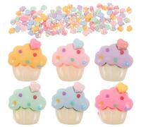 iplusmile 100 Pezzi Ciondoli in Resina a Dorso Piatto a Forma di Cupcake Mini Ornamenti per Fermagli per Chioma e Creazioni Fai da Te Accessori Artigianali Colorati e Luminosi per