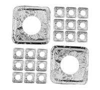 iplusmile 100pezzi Coperture Quadrate Per Bruciatori Da Fornello Gas in Robusto Alluminio Antiolio Protezione Contro Macchie e Fuoriuscite Coperchi Monouso Per Fornelli Da Cucina