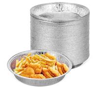 iplusmile 100pezzi Teglie in Alluminio Rotonde per Friggitrice ad Aria Resistenti Alte Temperature Usa e Getta per Forno e Cottura Adatte per Arrostire e Cuocere Pane Fatto in Casa