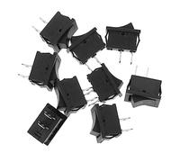 iplusmile 10pezzi Interruttore Tasto Snap Mini Rocker Pin Nero Plastica e Metallo Compatibile Strisce LED e Lampadine per Progetti Studenteschi e Auto Boat