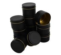 iplusmile 12 pezzi Barattoli in Metallo Nero Opaco per Portacandele Fai da Te Contenitori Resistenti con Coperchio Sigillante Vasetti per Realizzazione Candele Aromaterapia e Conservazione