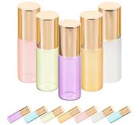 iplusmile 12 Pezzi Bottiglie di Vetro 5ml Rullo per Olio Essenziale, Portatile e Smontabile, Perfette per Viaggi e Ricariche di Liquidi Essenziali