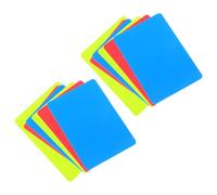 iplusmile 12 Pezzi Carte Arbitrali per Calcio, Set Rosso Giallo Blu in PVC | Kit Ufficiale di Penalità e Avviso, Leggero e Resistente All'acqua, per Partite e Allenamento