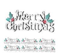iplusmile 12 Pezzi Targhetta Decorativa Natalizia con Merry Christmas Addobbo da Appendere per Ingressi e Finestre Resistente e Colorata per Festeggiare Natale e Capodanno