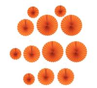 iplusmile 12 Pezzi Ventagli di Carta Arancioni per Halloween Decorativi e Riutilizzabili, Dettagli Delicati in Carta, per Feste in Casa o Club
